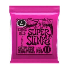 Ernie Ball P03223 Super Slinky Elektro Tel Seti 3lü Paket