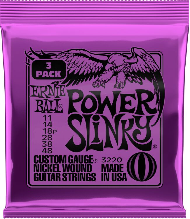 Ernieball P03220 POWER SLINKY Elektro Gitar Tel Seti (3lü Paket)