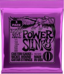 Ernieball P03220 POWER SLINKY Elektro Gitar Tel Seti (3lü Paket)