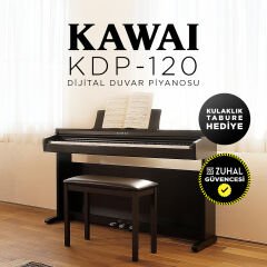 KAWAI KDP120R Gül Ağacı Dijital Duvar Piyanosu (Tabure & Kulaklık Hediyeli)