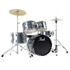 PEARL RS505C/C706 - Roadshow Charcoal Metallic 5 Parça (20B/10T/12T/14F/14S) Aksamlı & Zilli Akustik Davul Seti