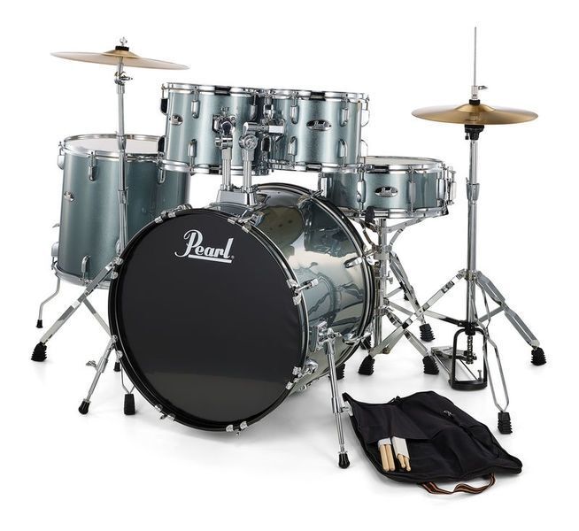 PEARL RS525SC/C706 - Roadshow Charcoal Metallic 5 Parça (22B/10T/12T/16F/14S) Aksamlı & Zilli Akustik Davul Seti