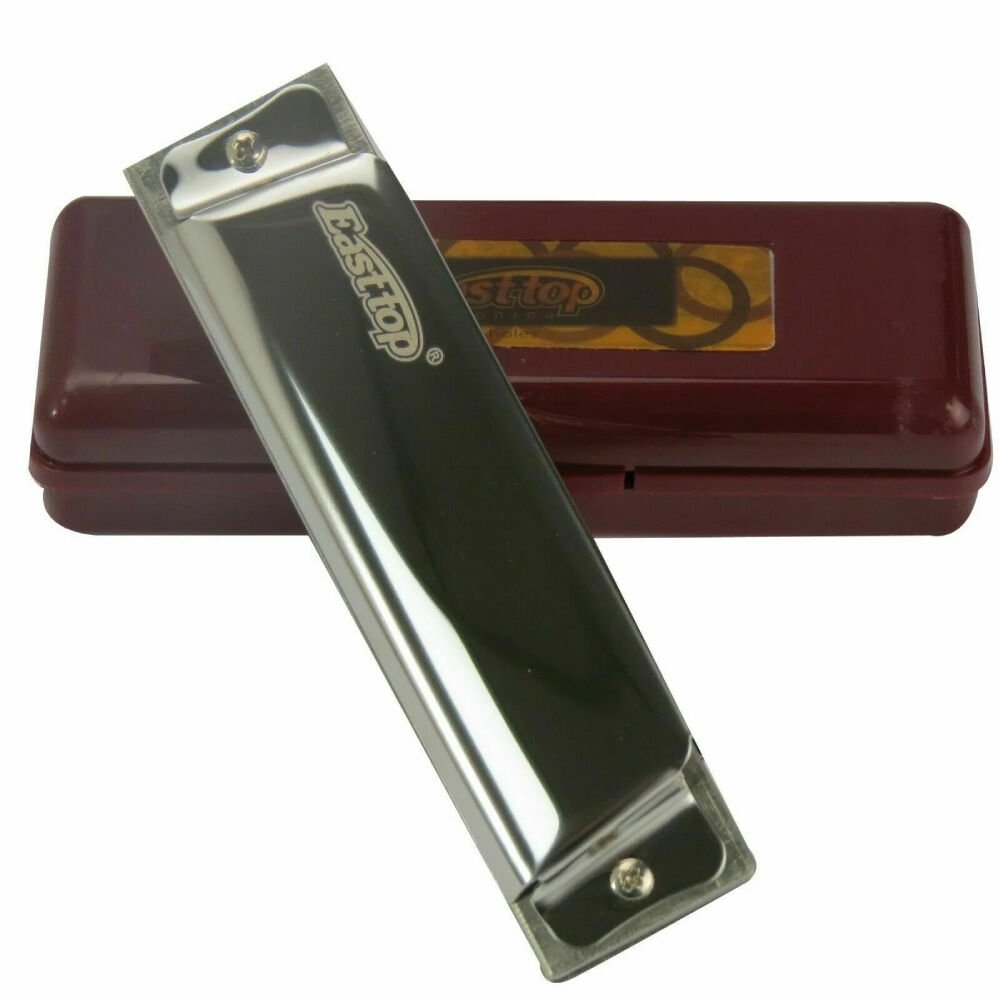 EAST TOP T10 Harmonica Paslanmaz Çelik Gövde / 10 Delikli / Gümüş Renk Mızıka