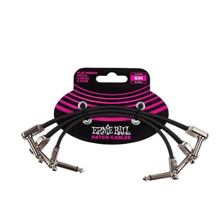 ERNIE BALL P06221 - 6'' (15cm) Flat Ribbon Patch Kablosu (3lü Paket)